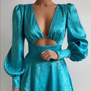 Runaway the Label - Rosalia Mini Dress Aqua